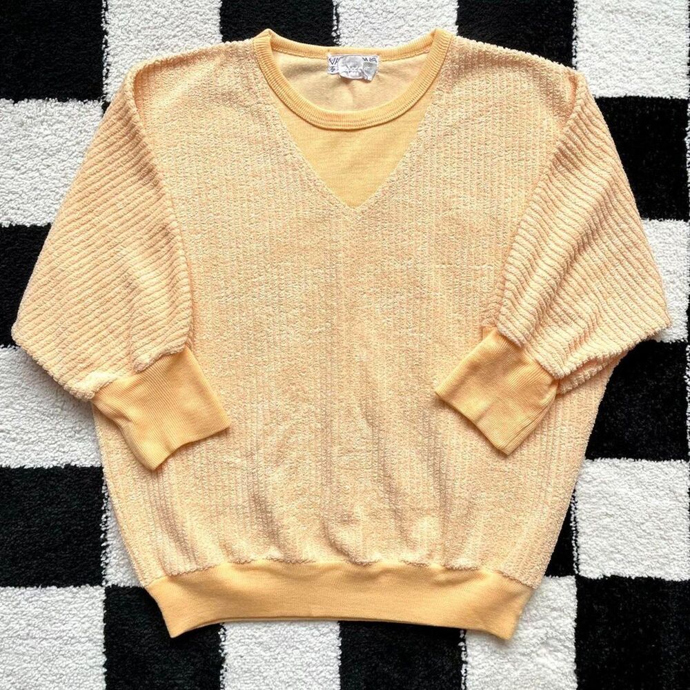 Vintage Variations Yellow Terrycloth Sweater Top